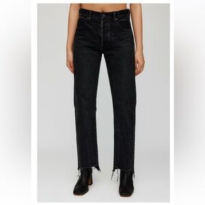 MOUSSY Northville Straight Black Vintage Washed Jeans Sz 24 x 29